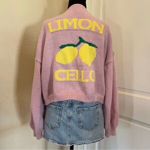 Pink Limoncello Graphic Chunky Cardigan